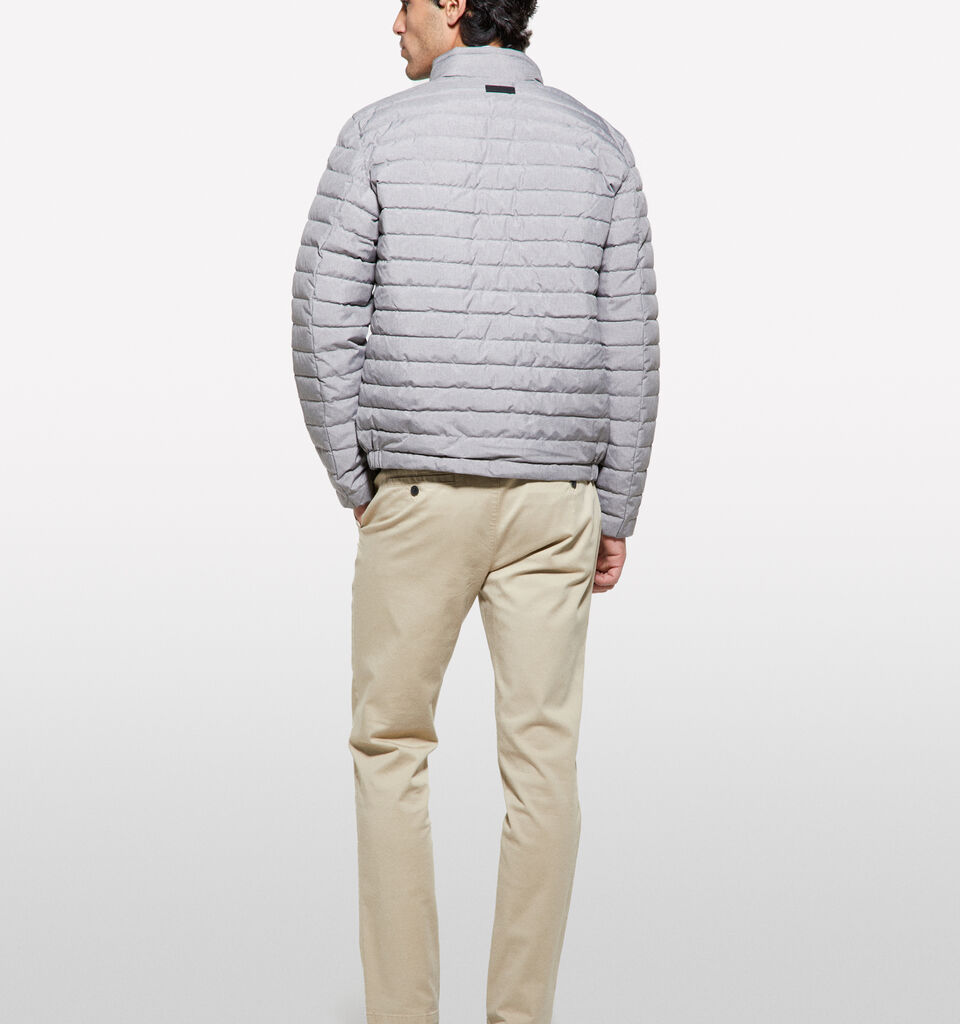 Light gray padded biker jacket - men's puffer jackets and coats - Light Gray | Sisley image number 3